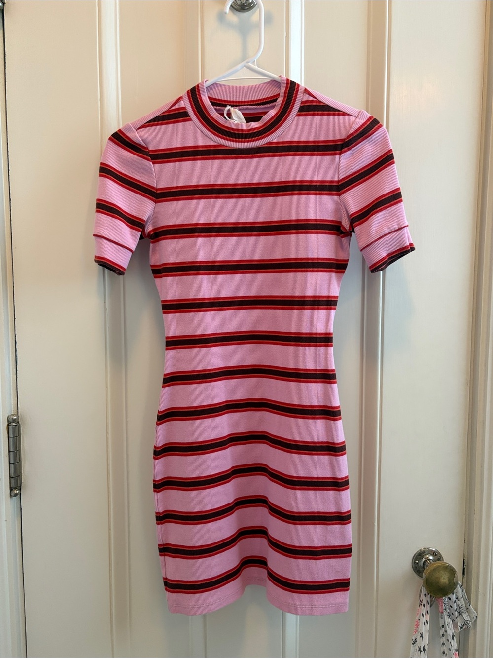 Cinq a sept pink striped dress